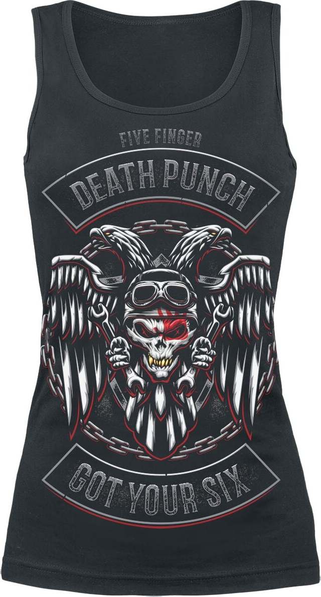 Five Finger Death Punch Biker Badge Dámský top černá - RockTime.cz