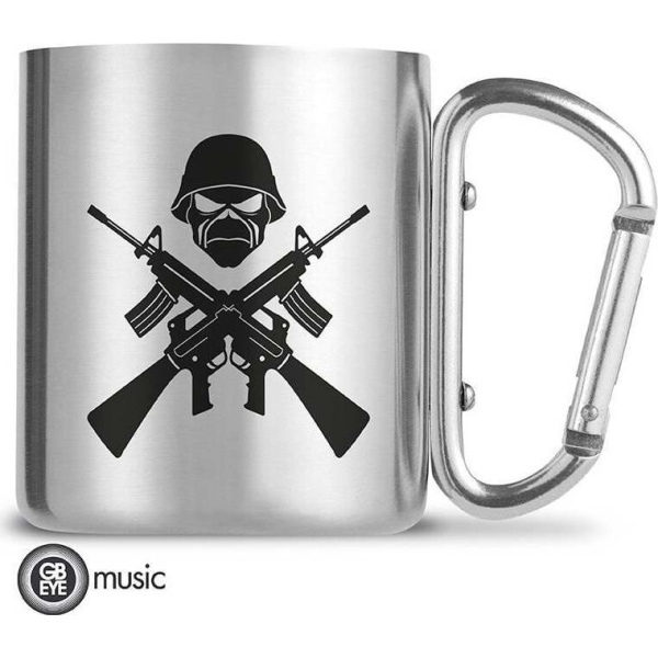 Iron Maiden Tasse mit Karabinerhaken Hrnek stríbrná - RockTime.cz