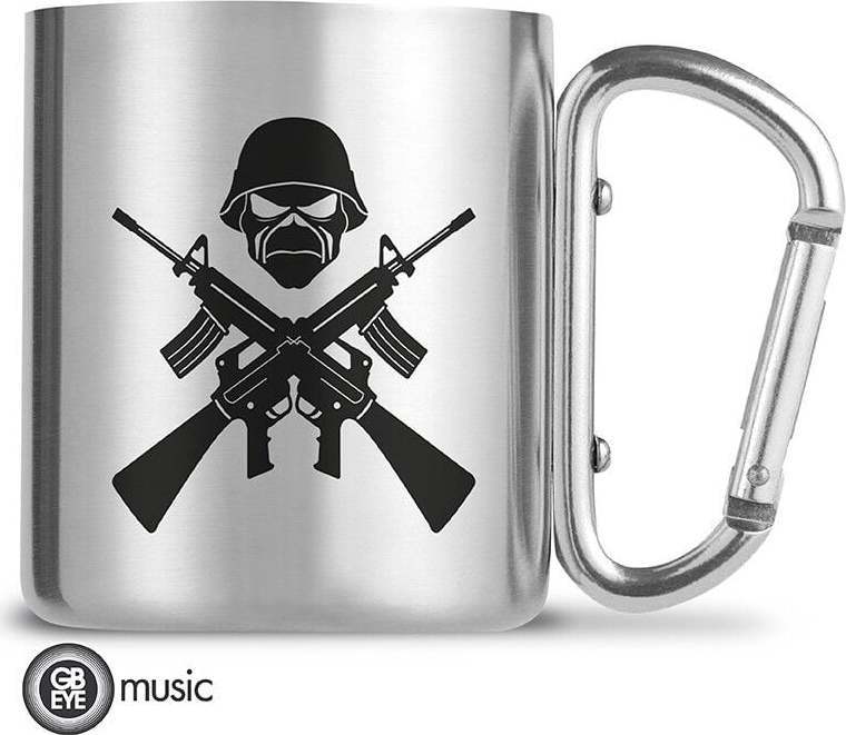 Iron Maiden Tasse mit Karabinerhaken Hrnek stríbrná - RockTime.cz