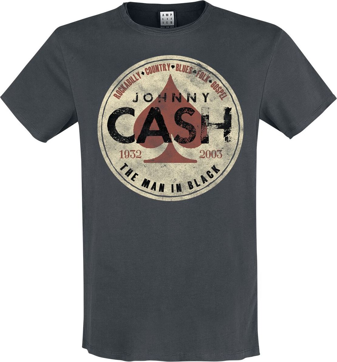 Johnny Cash Amplified Collection - The Man In Black Tričko charcoal - RockTime.cz