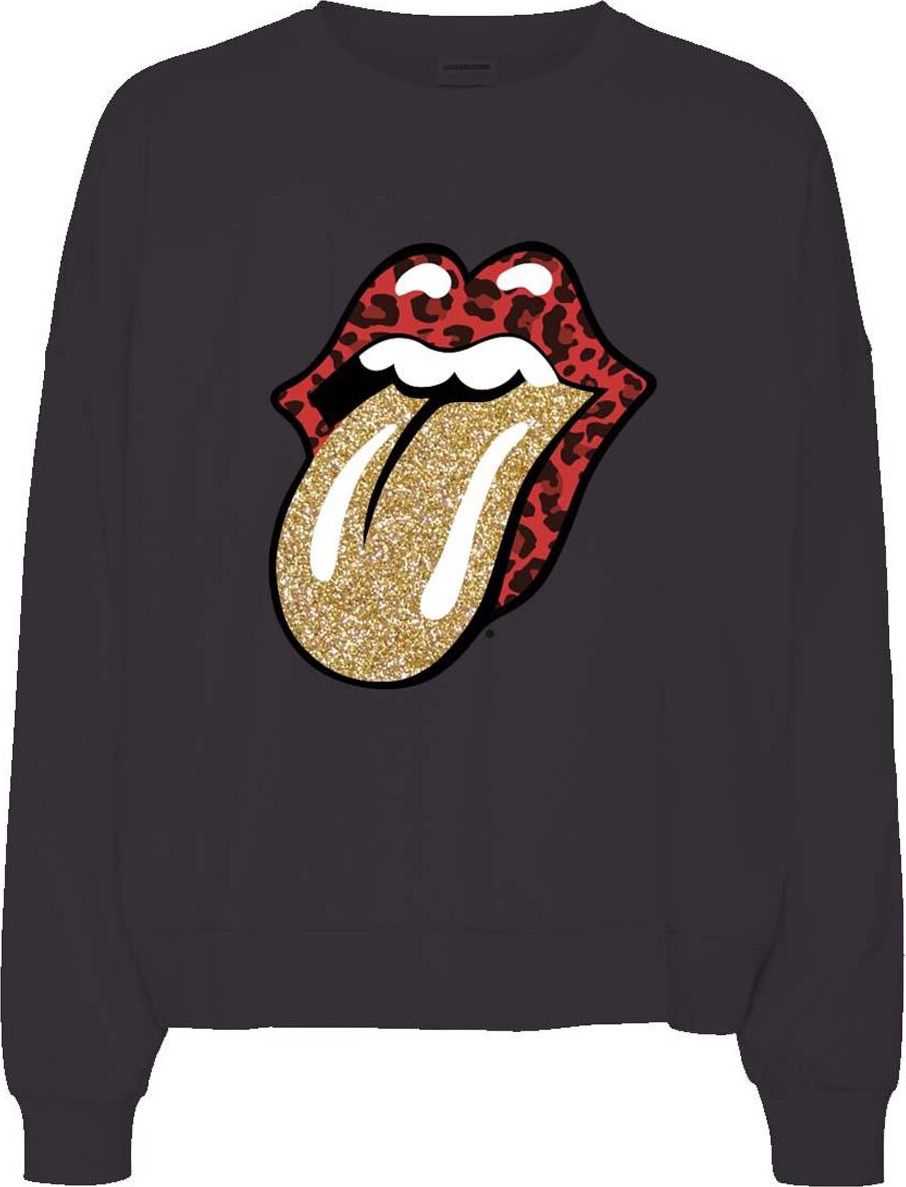 The Rolling Stones NMAriel Glitter Rolling Stones Sweat Dámská mikina černá - RockTime.cz