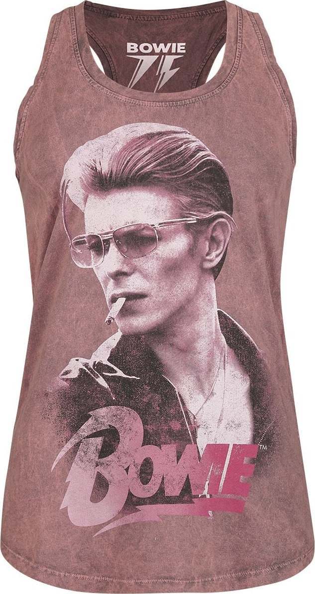 David Bowie Smoking Dámský top korálová - RockTime.cz