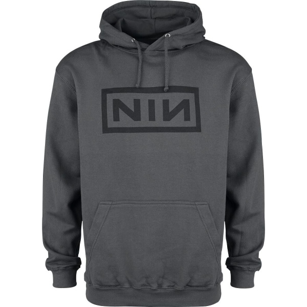 Nine Inch Nails Classic Black Logo Mikina s kapucí charcoal - RockTime.cz