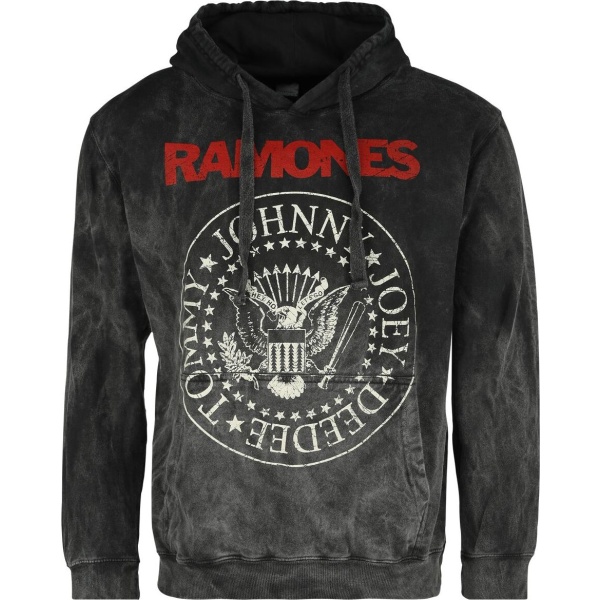 Ramones Crest Mikina s kapucí tmavě šedá - RockTime.cz