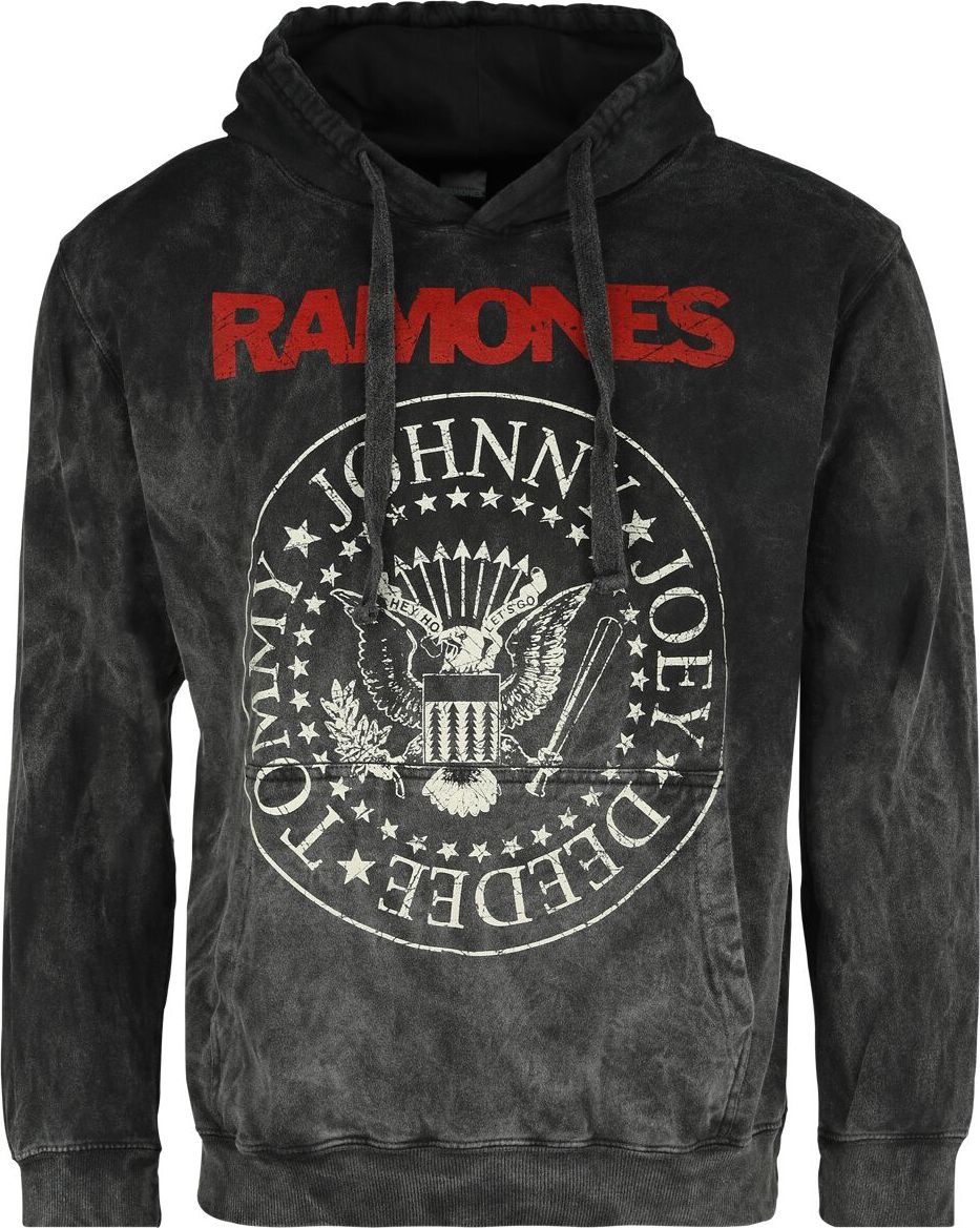 Ramones Crest Mikina s kapucí tmavě šedá - RockTime.cz