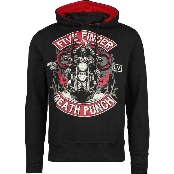 Five Finger Death Punch Biker Badge Mikina s kapucí černá - RockTime.cz