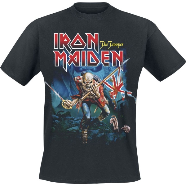 Iron Maiden POM Trooper Eddie Large Eyes Tričko černá - RockTime.cz