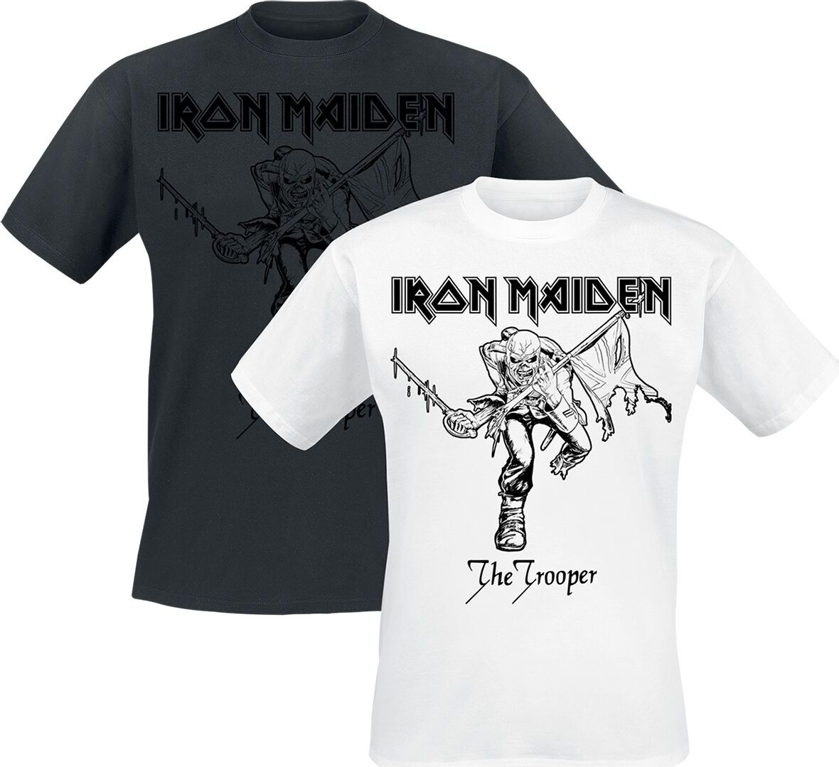 Iron Maiden Trooper - Doppelpack Tričko cerná/bílá - RockTime.cz