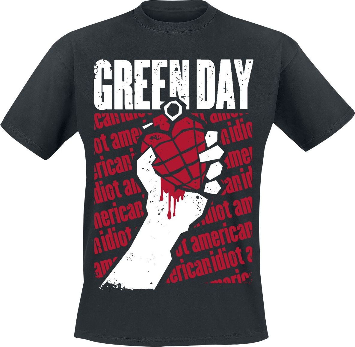 Green Day Diagonal Printed Tričko černá - RockTime.cz