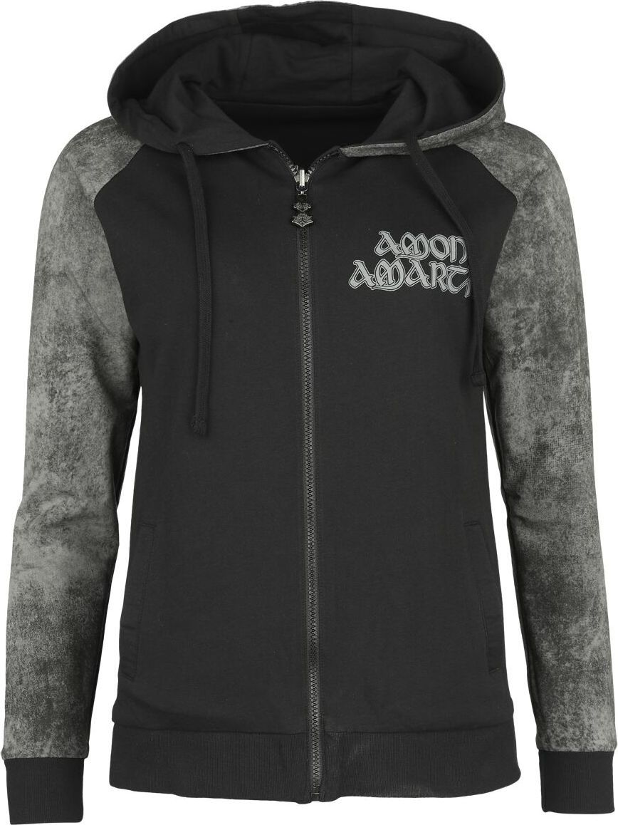 Amon Amarth EMP Signature Collection Dámská mikina s kapucí na zip cerná/tmave zelená - RockTime.cz