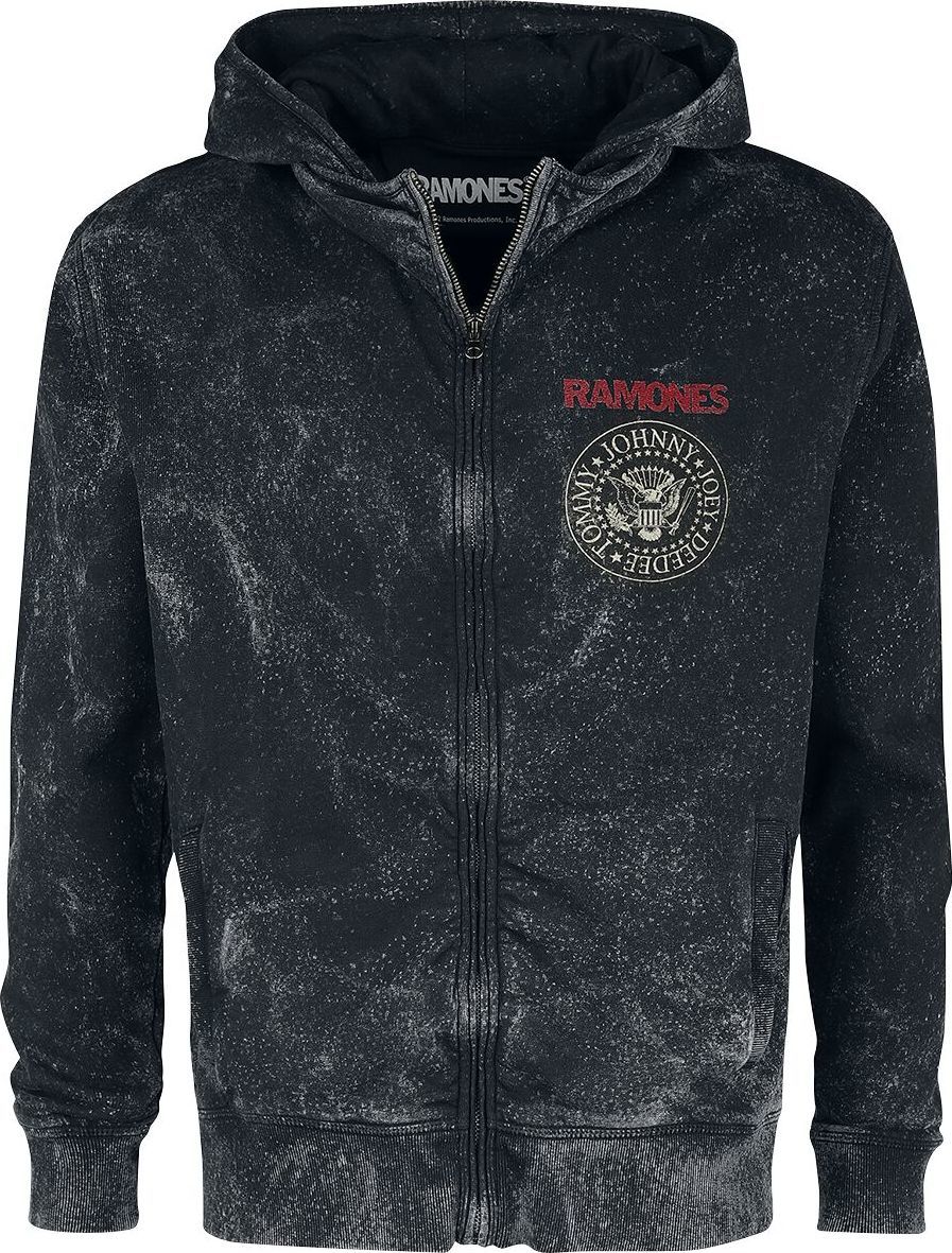 Ramones Crest Mikina s kapucí na zip černá - RockTime.cz