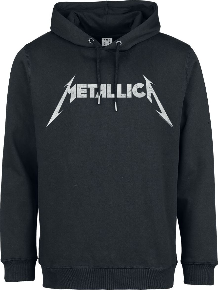 Metallica Amplified Collection - White Logo Mikina s kapucí černá - RockTime.cz