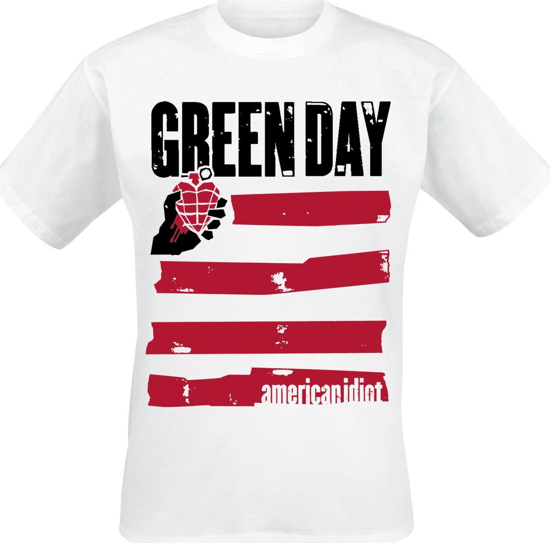 Green Day Idiot Flag Tričko bílá - RockTime.cz