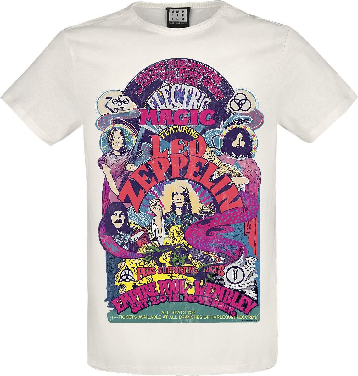 Led Zeppelin Amplified Collection - Electric Magic Tričko šedobílá - RockTime.cz