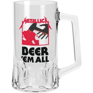 Metallica Bier 'Em All Půllitr transparentní - RockTime.cz