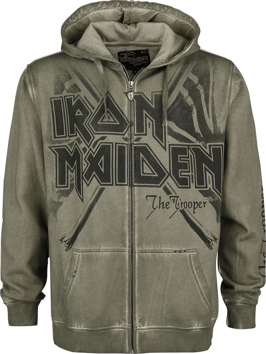 Iron Maiden EMP Signature Collection Mikina s kapucí na zip olivová - RockTime.cz