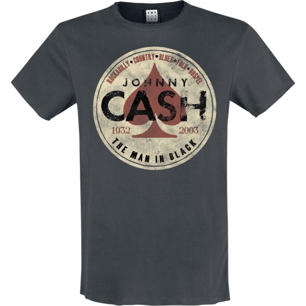 Johnny Cash Amplified Collection - The Man In Black Tričko charcoal - RockTime.cz