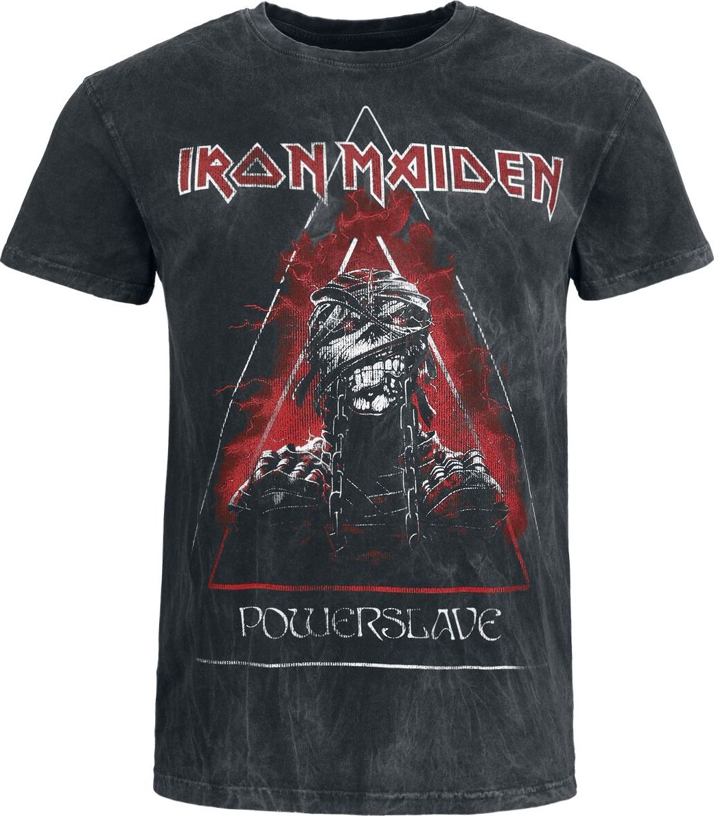 Iron Maiden Powerslave - Mummy Head Tričko charcoal - RockTime.cz