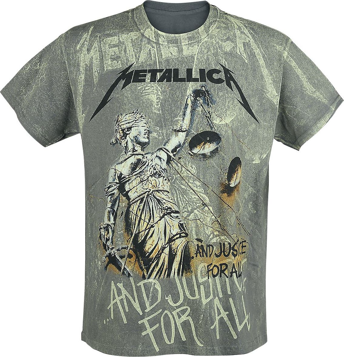 Metallica ... And Justice For All - Neon Backdrop Tričko charcoal - RockTime.cz