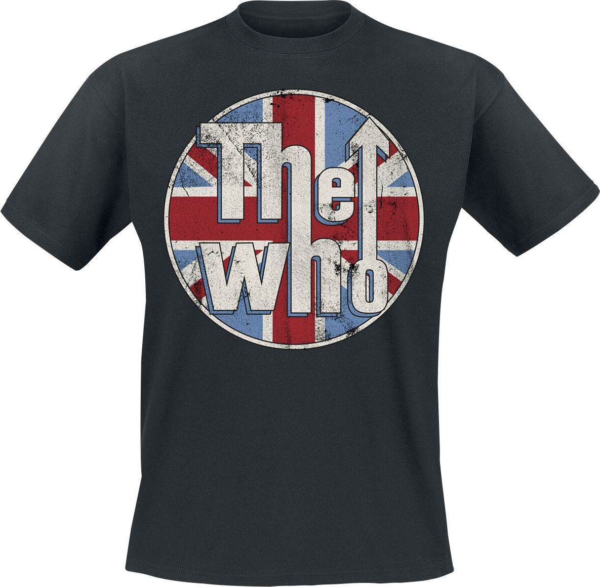 The Who Distressed Union Jack Tričko černá - RockTime.cz