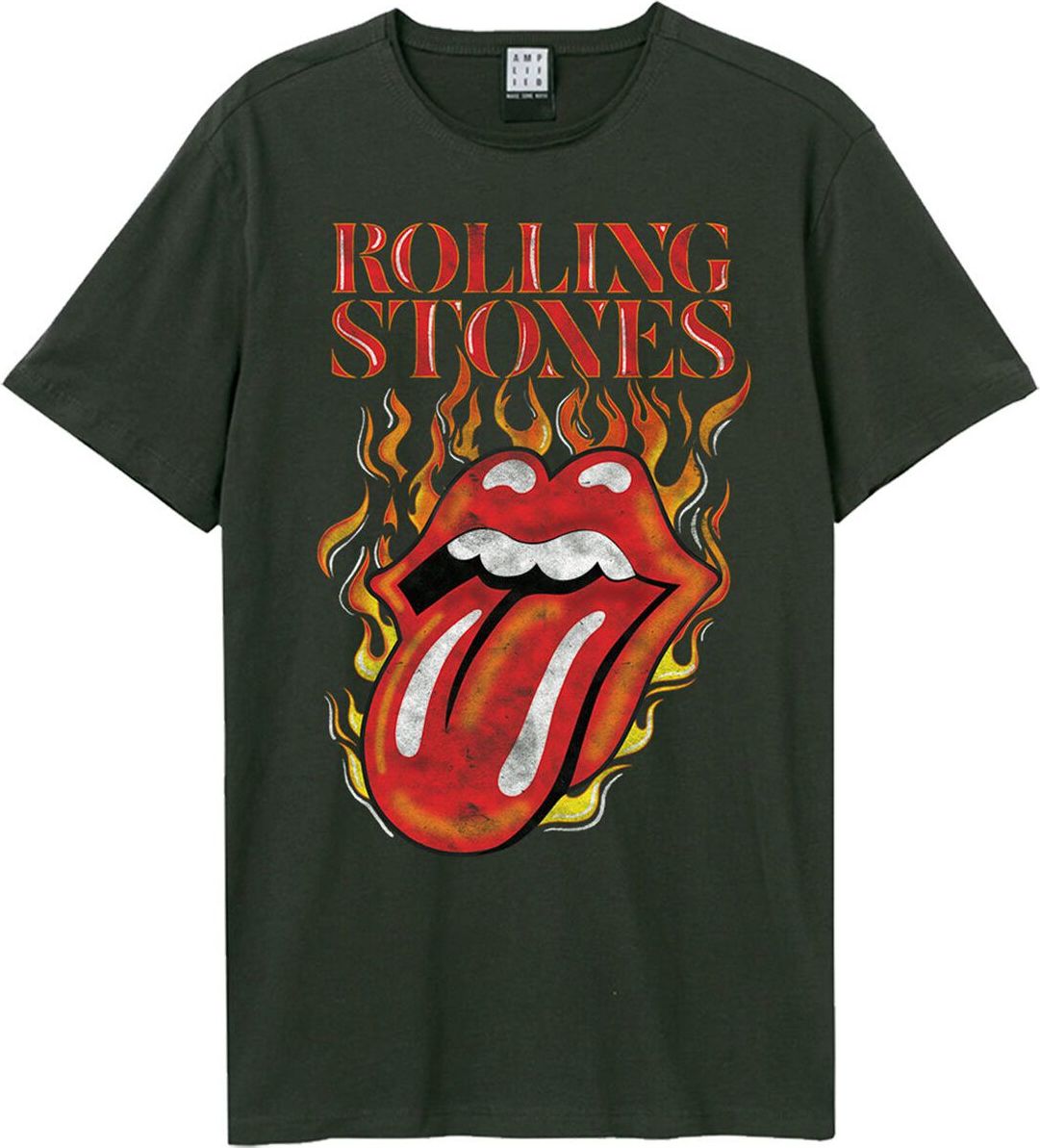 The Rolling Stones Amplified Collection - Hot Tongue Tričko charcoal - RockTime.cz