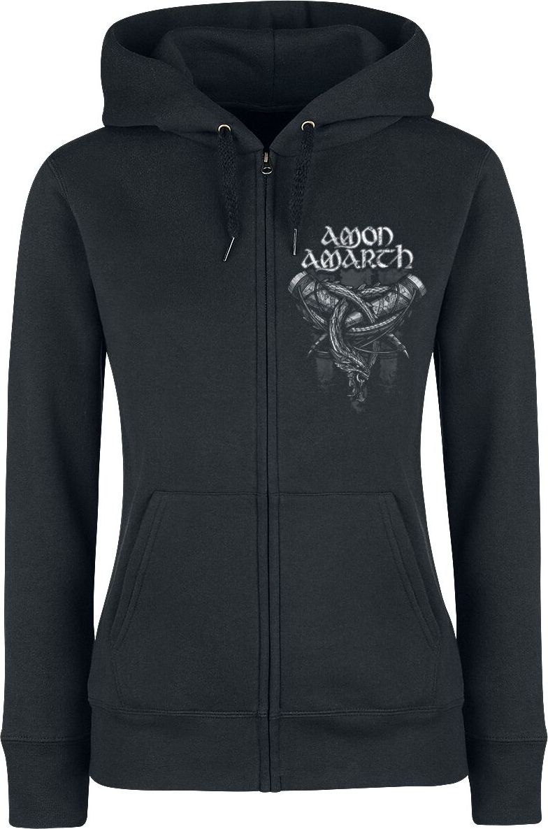 Amon Amarth Carved Skull Dámská mikina s kapucí na zip černá - RockTime.cz