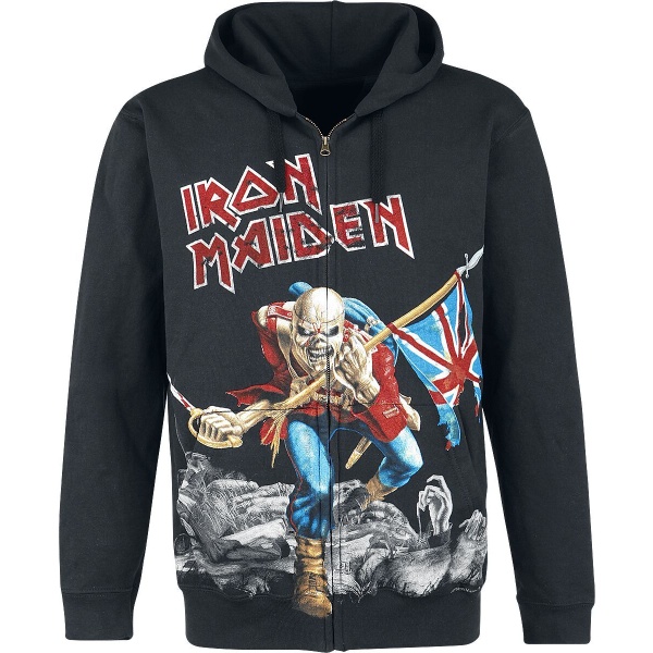 Iron Maiden The Trooper - Battlefield Mikina s kapucí na zip černá - RockTime.cz