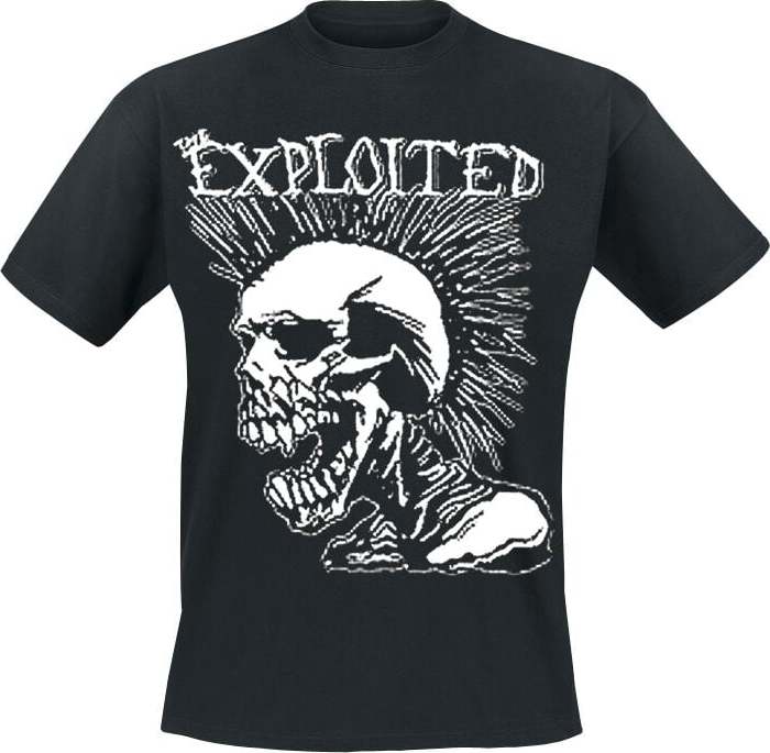 The Exploited Mohican Skull Tričko černá - RockTime.cz