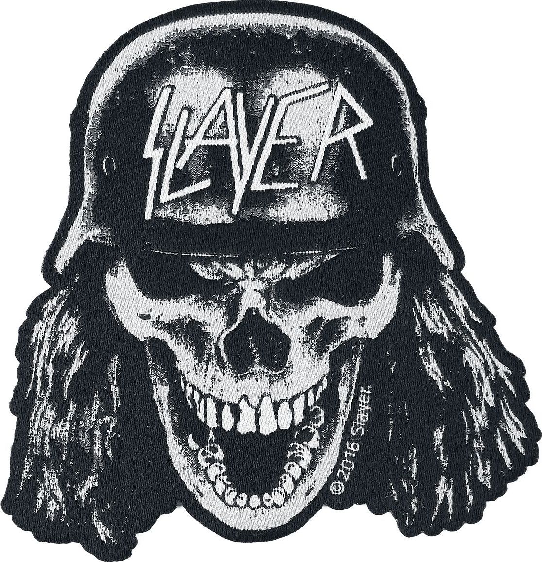 Slayer Wehrmacht Skull nášivka cerná/bílá - RockTime.cz