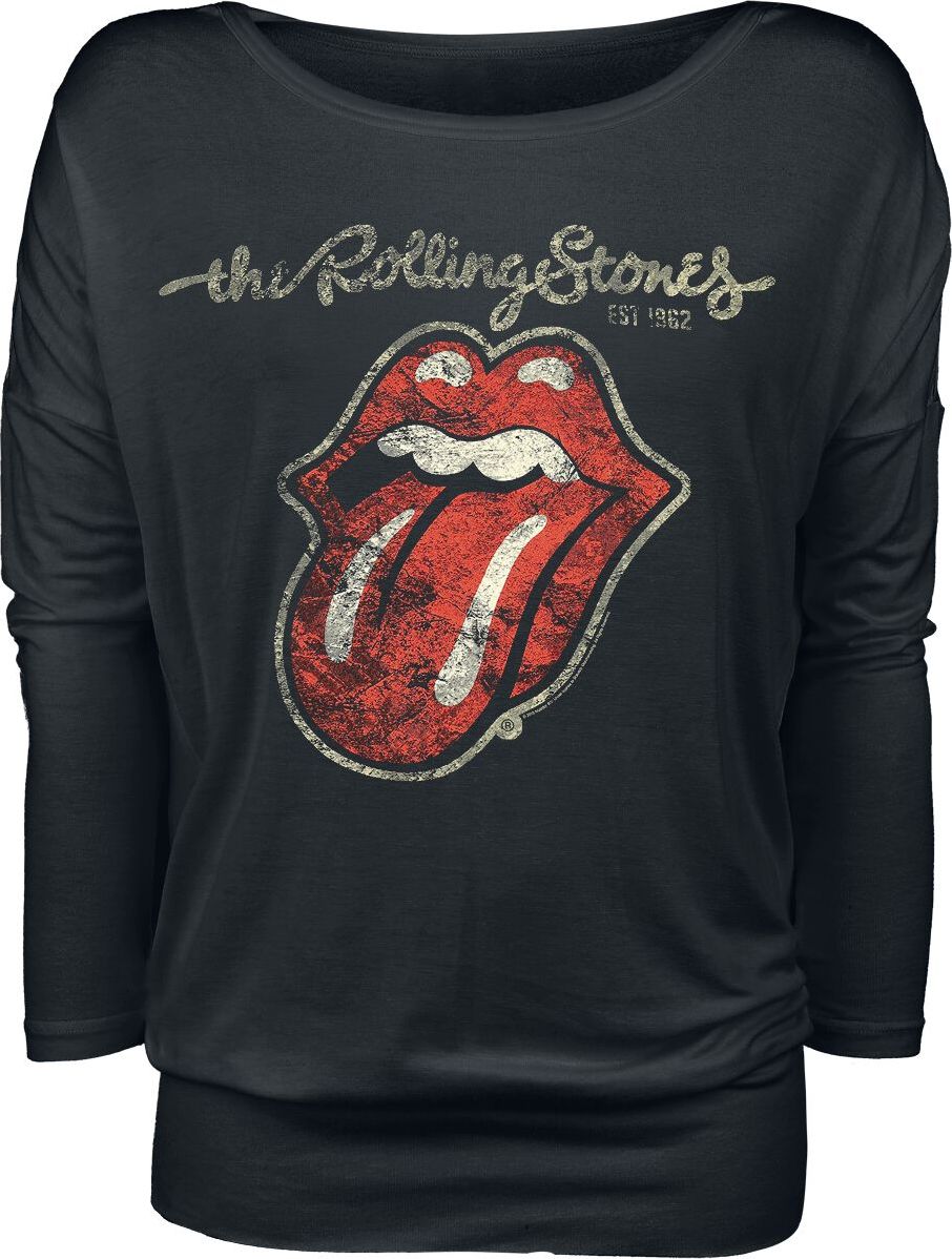 The Rolling Stones Plastered Tongue Dámské tričko s dlouhými rukávy černá - RockTime.cz