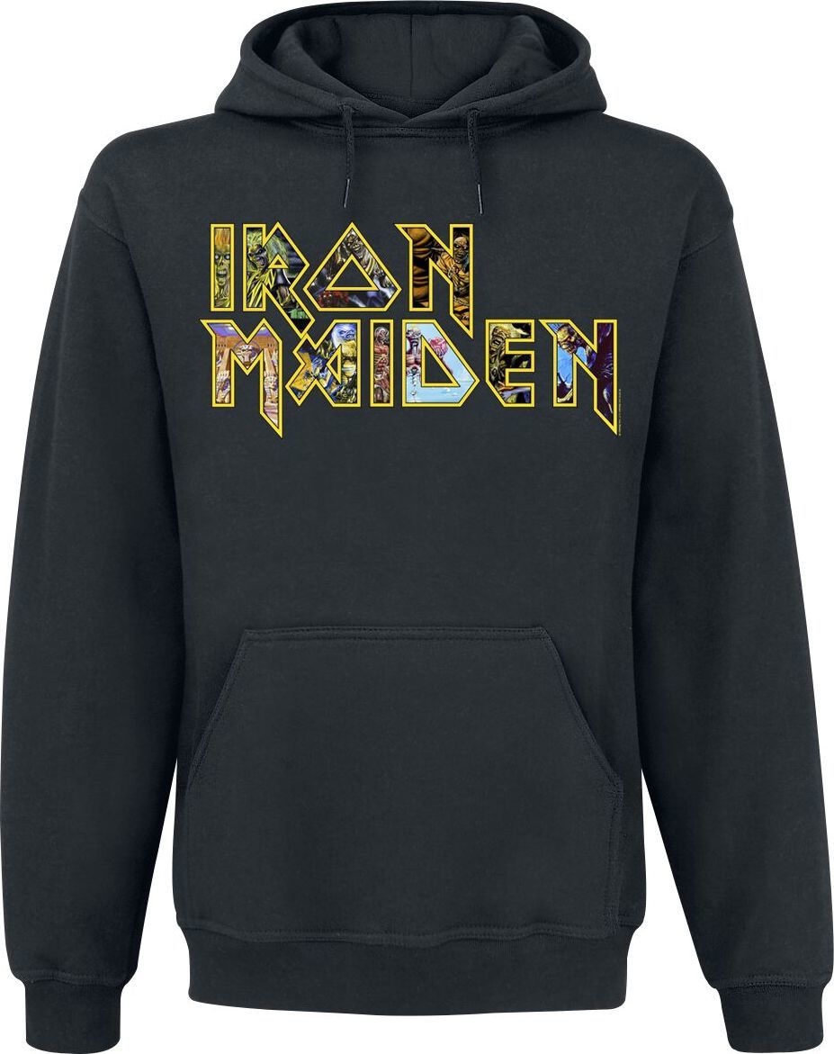 Iron Maiden Eddies Logo Mikina s kapucí černá - RockTime.cz