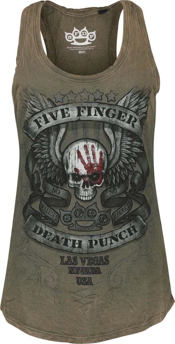 Five Finger Death Punch Logo Dámský top béžová - RockTime.cz