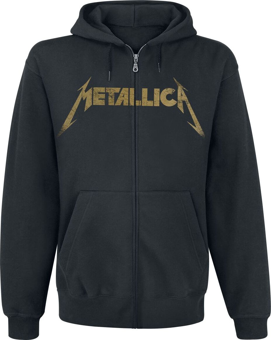 Metallica Hetfield Iron Cross Guitar Mikina s kapucí na zip černá - RockTime.cz