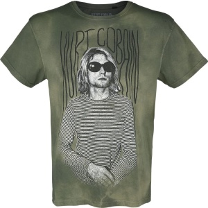 Kurt Cobain REX Stripes Tričko khaki - RockTime.cz