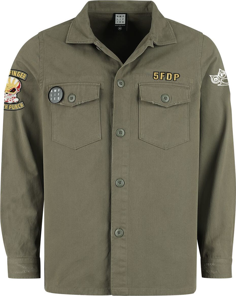 Five Finger Death Punch Amplified Collection - Military Shirt - Shacket Košile khaki - RockTime.cz