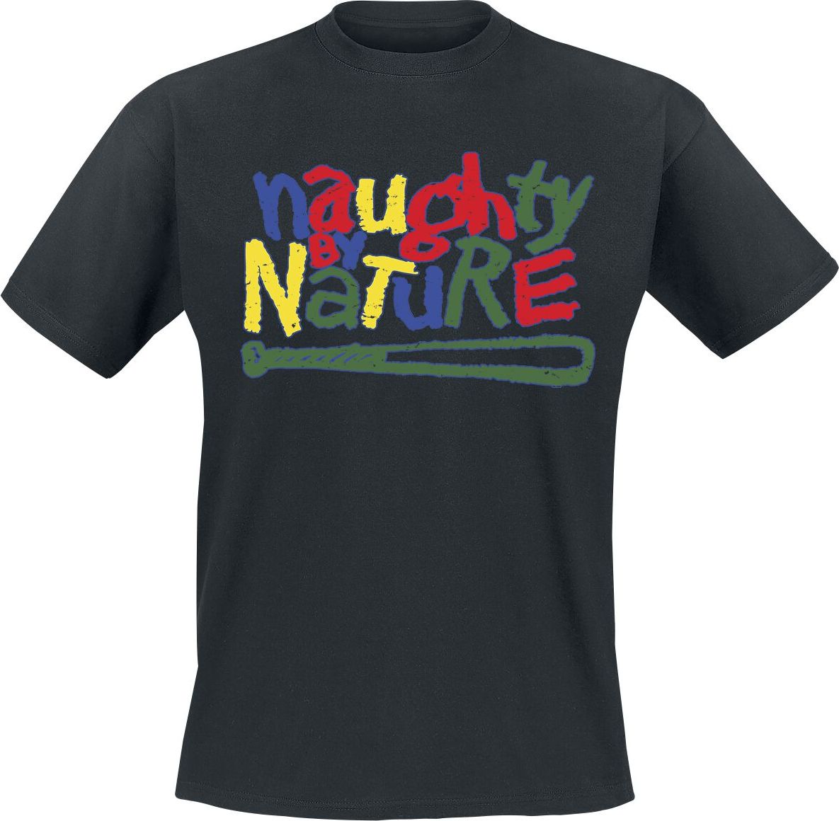 Naughty by Nature Classic Colourful Logo Tričko černá - RockTime.cz