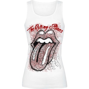 The Rolling Stones Sketch Tongue Dámský top bílá - RockTime.cz