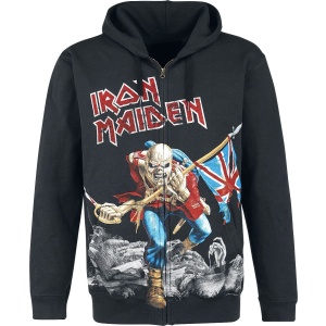 Iron Maiden The Trooper - Battlefield Mikina s kapucí na zip černá - RockTime.cz