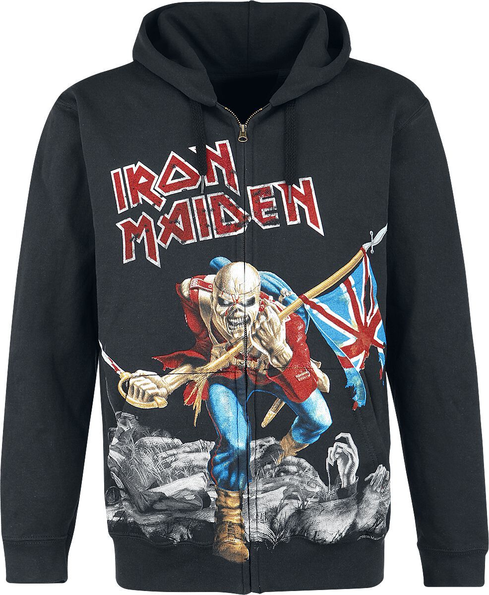 Iron Maiden The Trooper - Battlefield Mikina s kapucí na zip černá - RockTime.cz