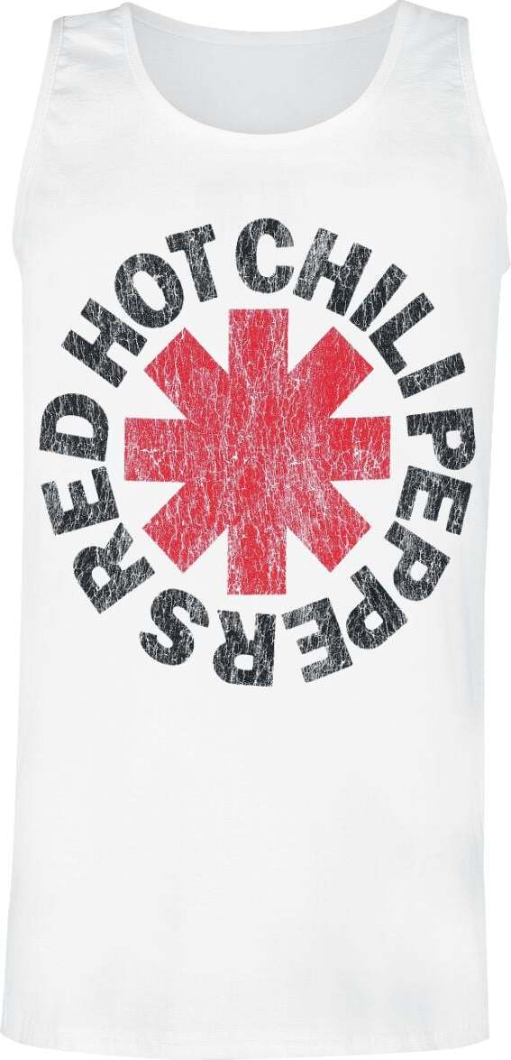 Red Hot Chili Peppers Distressed Logo Tank top bílá - RockTime.cz