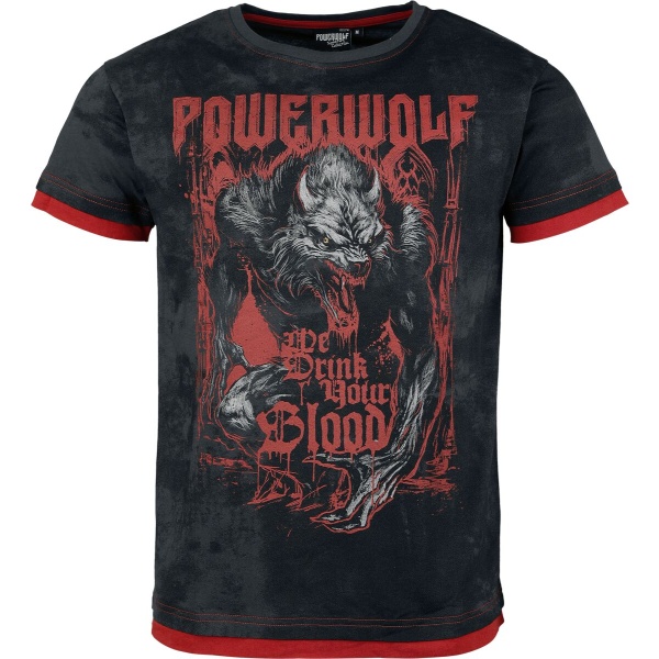 Powerwolf EMP Signature Collection Tričko tmave šedá/cervená - RockTime.cz