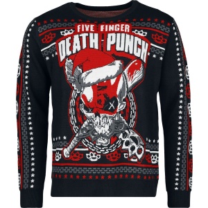 Five Finger Death Punch Holiday Sweater 2024 Pletený svetr vícebarevný - RockTime.cz