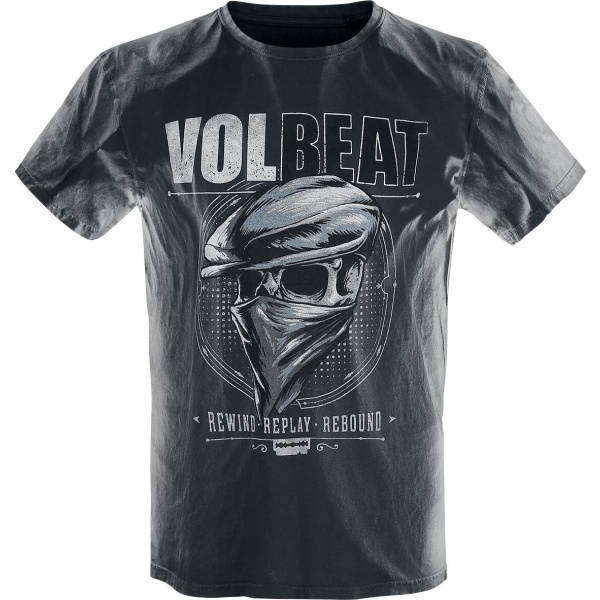 Volbeat Bandana Skull Tričko světle šedá / černá - RockTime.cz