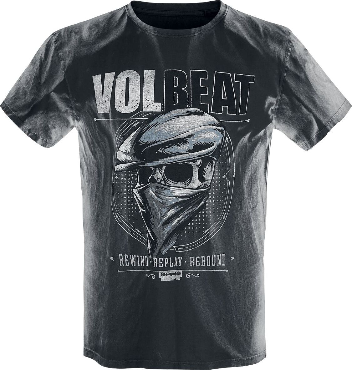 Volbeat Bandana Skull Tričko světle šedá / černá - RockTime.cz