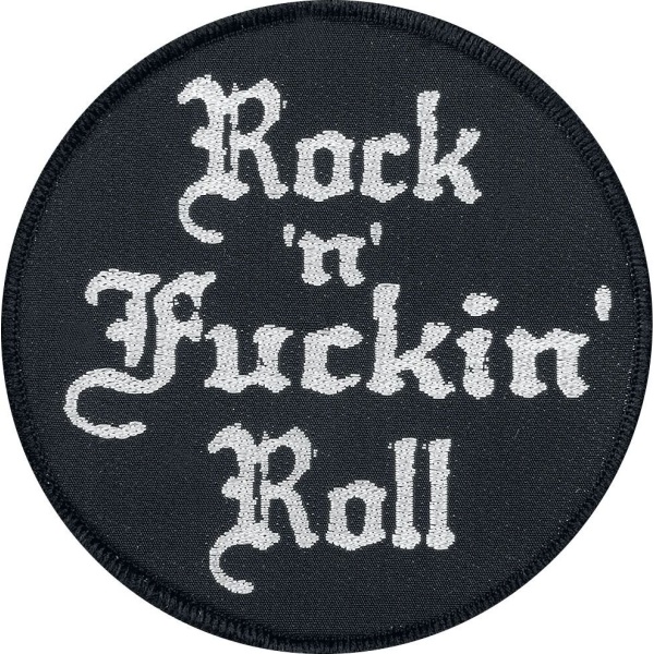 Rock 'n' Fuckin' Roll nášivka cerná/bílá - RockTime.cz