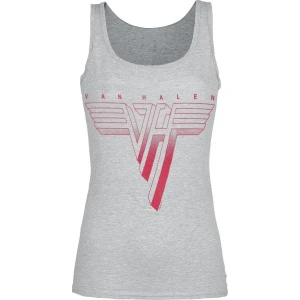 Van Halen Red Logo Dámský top šedý vres - RockTime.cz