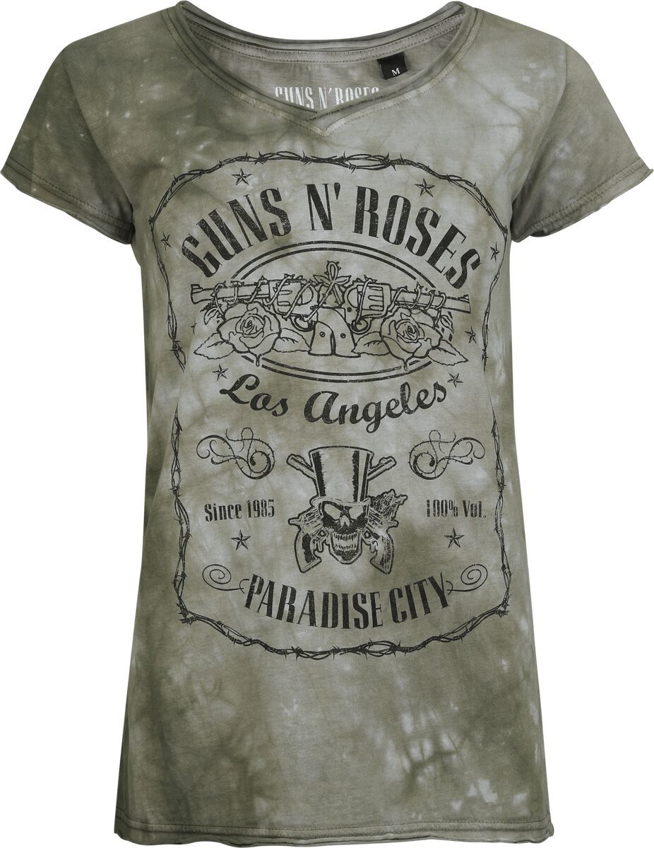 Guns N' Roses Paradise City Dámské tričko khaki - RockTime.cz