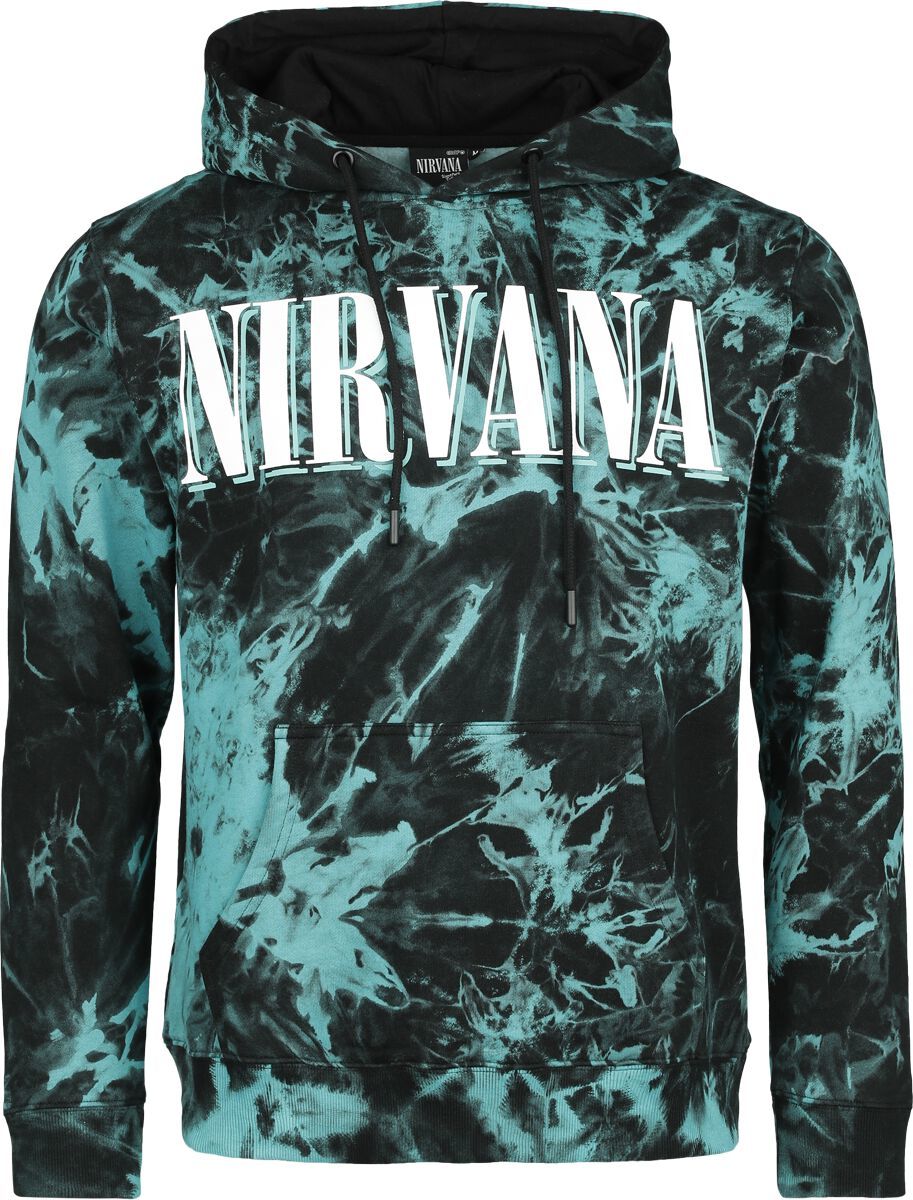 Nirvana EMP Signature Collection Mikina s kapucí cerná/tyrkysová - RockTime.cz