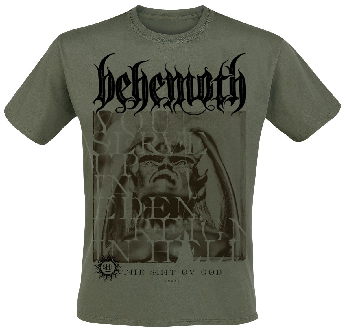 Behemoth The Shit Of God - Reign In Hell Tričko olivová - RockTime.cz