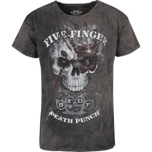 Five Finger Death Punch Skull Tričko šedá - RockTime.cz